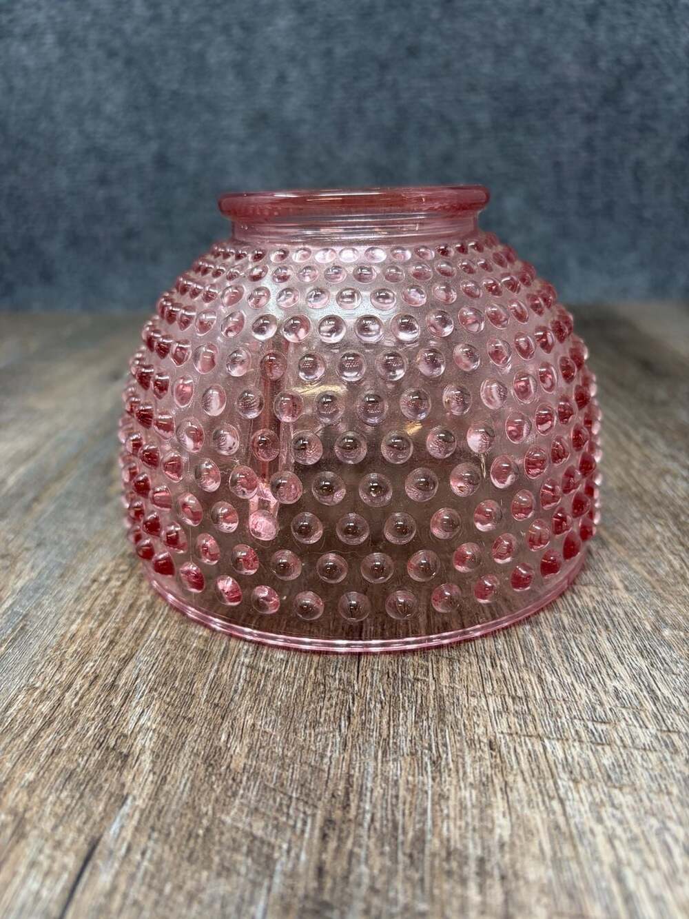 Vintage Cranberry Pink Hobnail Glass Hanging Oil Lamp Shade 5" Diameter perfect